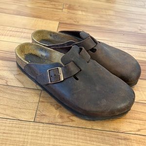 Birkenstock Boston Oiled Leather Havana Clogs Unisex Size 44